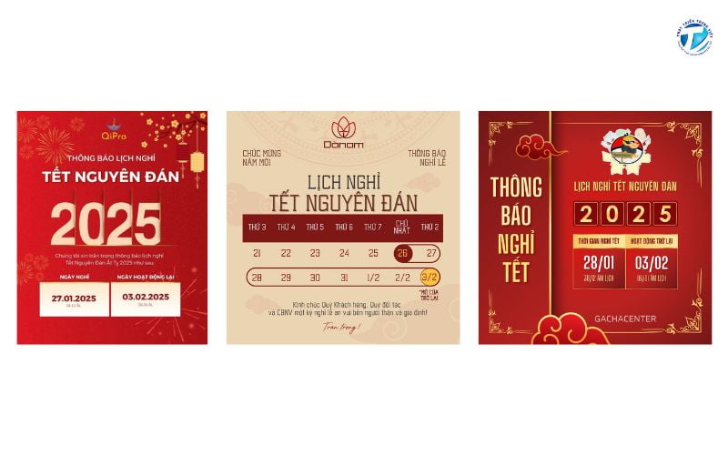 Mẫu banner thông báo nghỉ Tết chuyên nghiệp